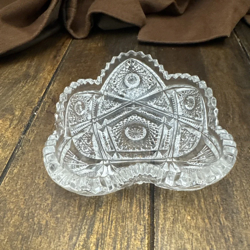 Vintage Imperial Glass‎ * Candy Dish * #212 Diamond Fans 6.5
